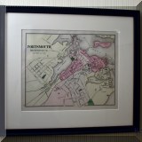 A12. Framed map of Portsmouth, NH. 